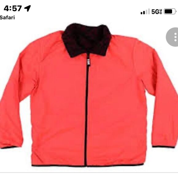 VS PINK teddy leopard zip up reversible jacket neon /animal print LARGE - Picture 2 of 9